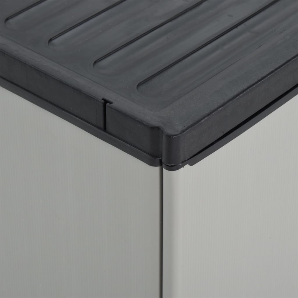 Søppelskap til hage grå og svart 68x40x85 cm PP