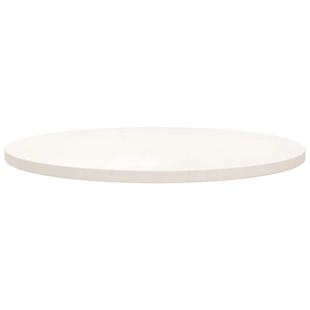 Bordplate hvit Ø70x2,5 cm heltre furu