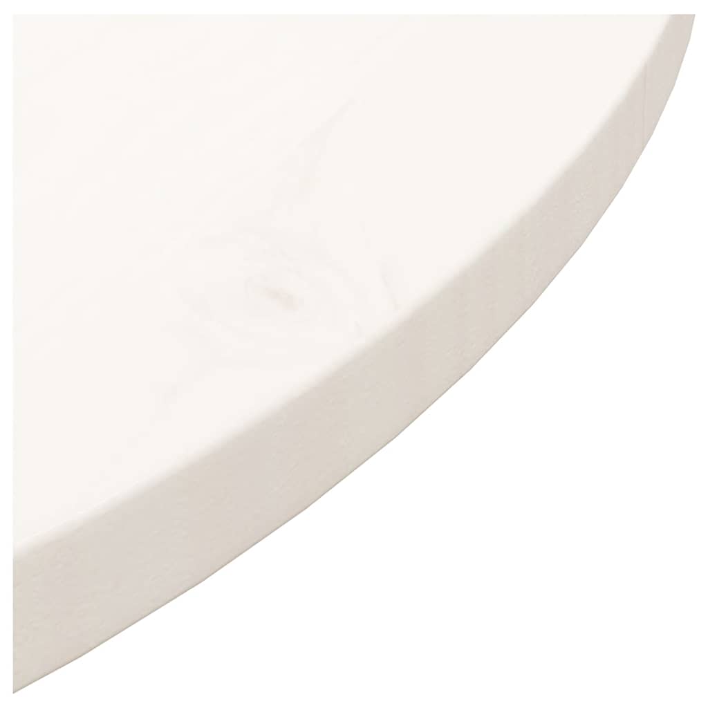 Bordplate hvit Ø70x2,5 cm heltre furu