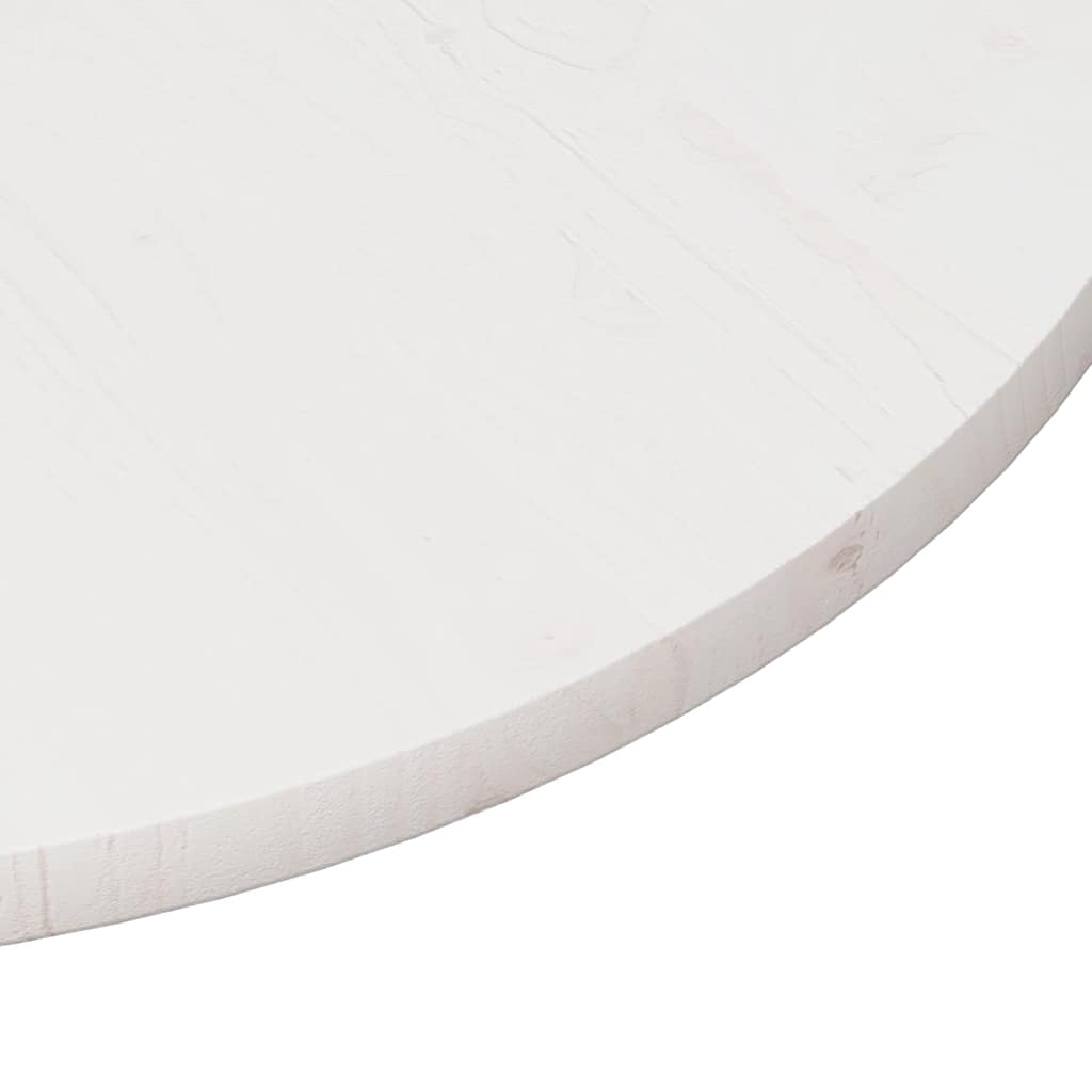 Bordplate hvit Ø80x2,5 cm heltre furu