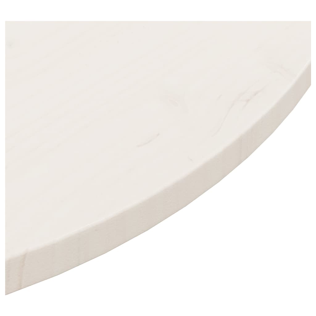 Bordplate hvit Ø90x2,5 cm heltre furu