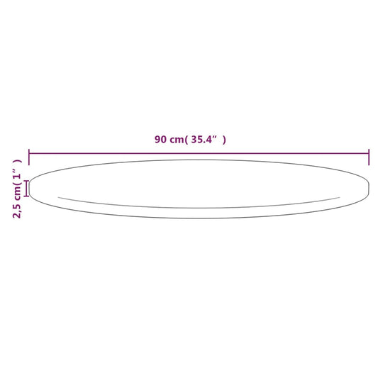 Bordplate hvit Ø90x2,5 cm heltre furu