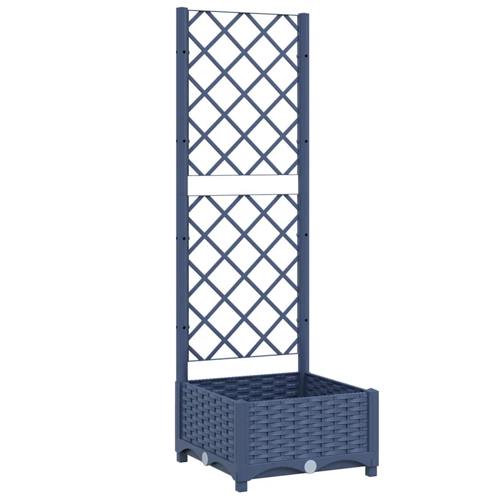 Hagepotte med espalier blågrå 40x40x121,5 cm PP