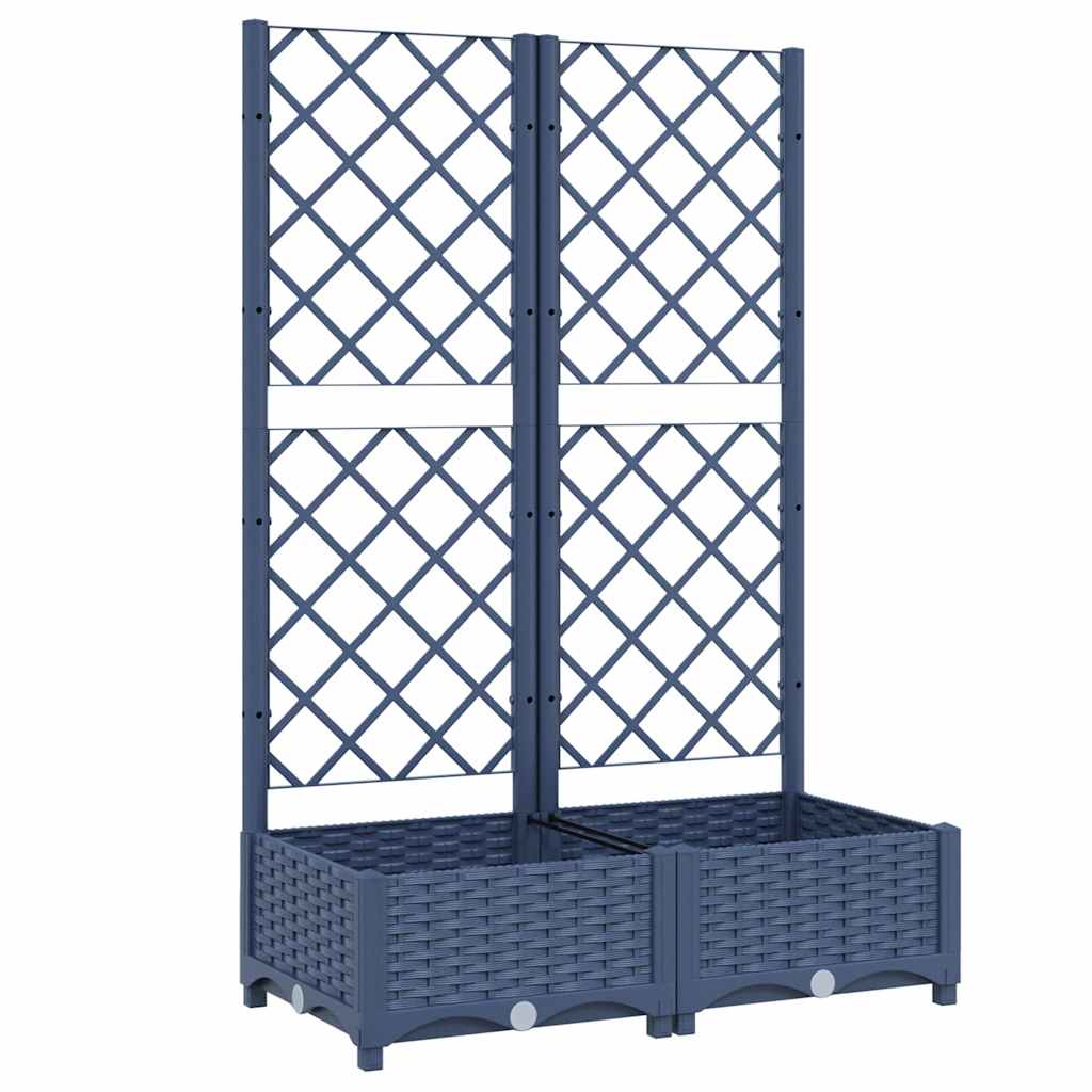 Hagepotte med espalier blågrå 80x40x121,5 cm PP