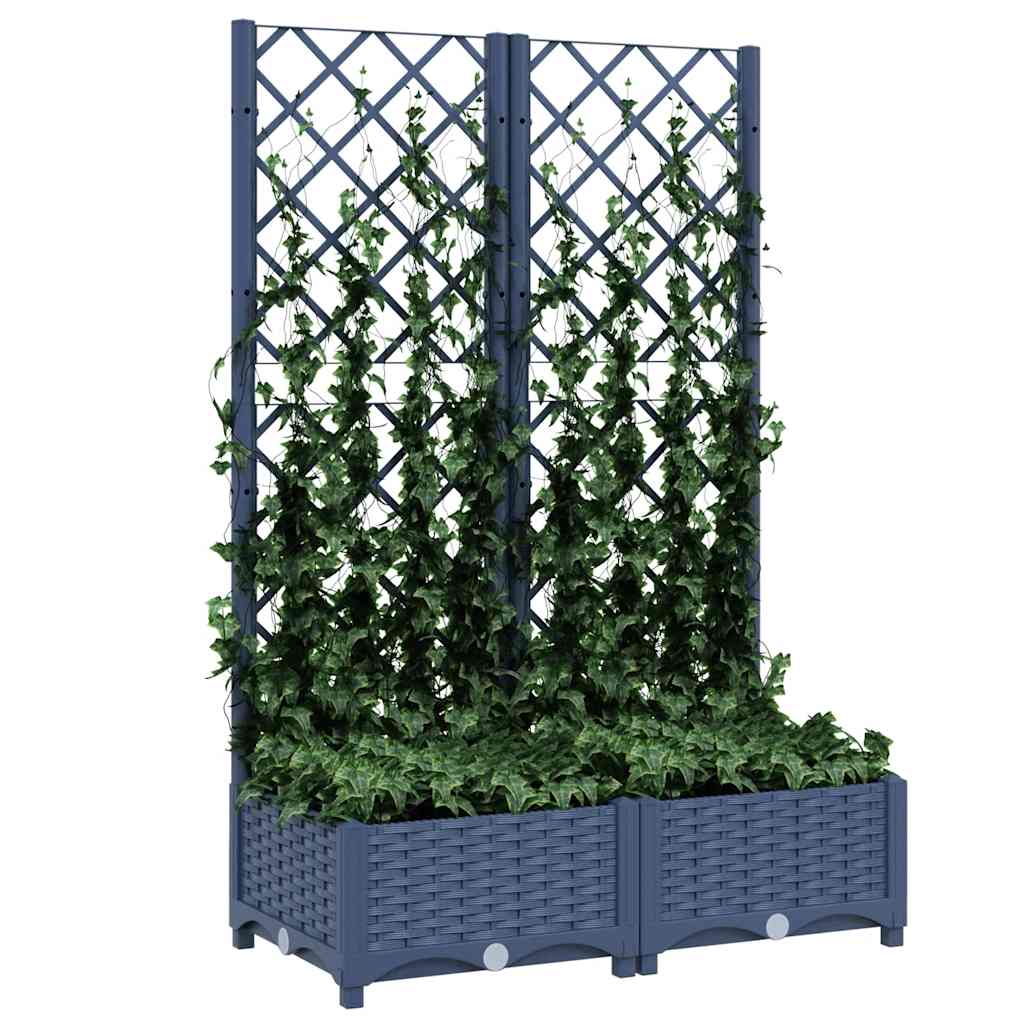 Hagepotte med espalier blågrå 80x40x121,5 cm PP