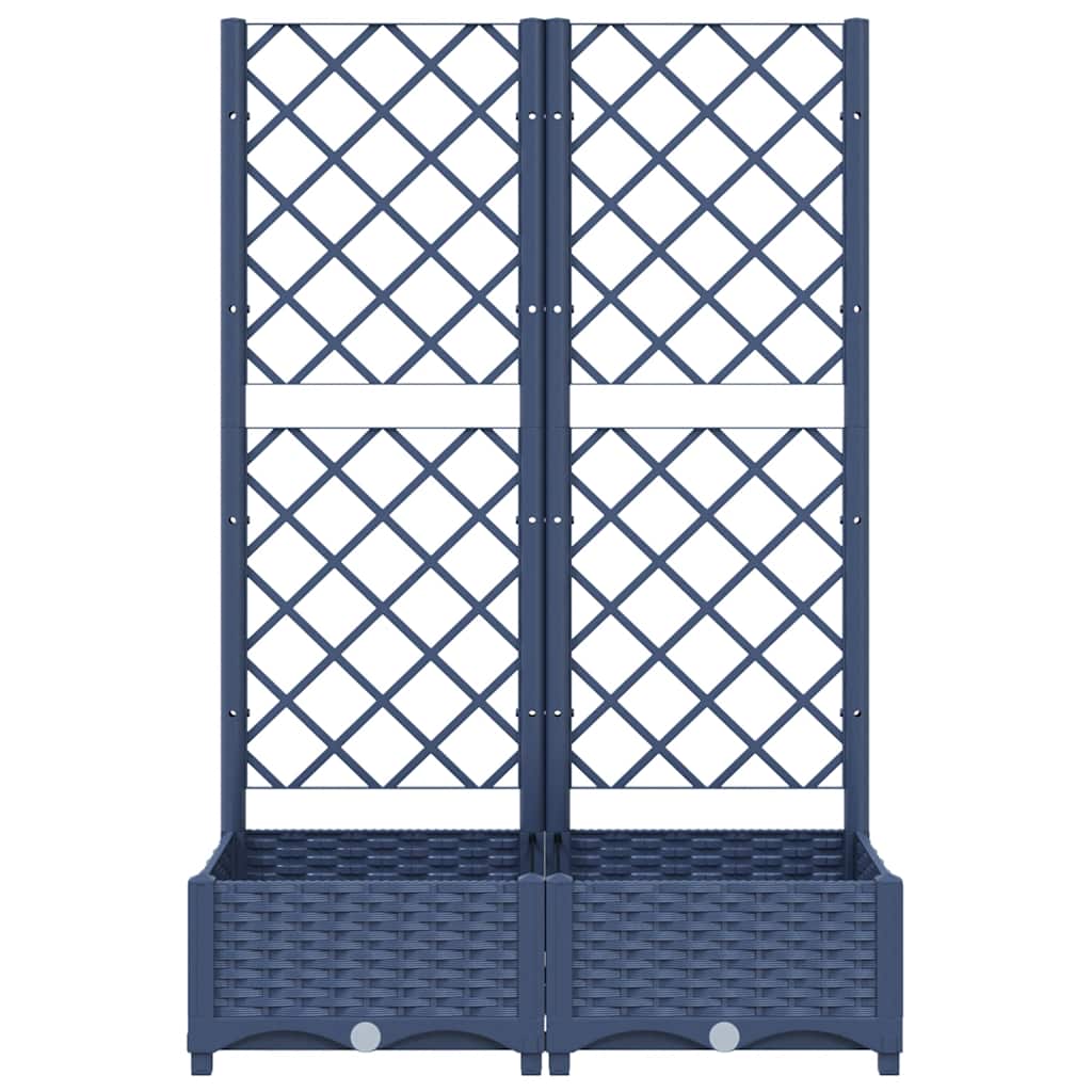 Hagepotte med espalier blågrå 80x40x121,5 cm PP