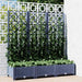 Plantekasse med espalier blågrå 120x40x121,5 cm PP