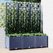 Plantekasse med espalier blågrå 120x40x136 cm PP
