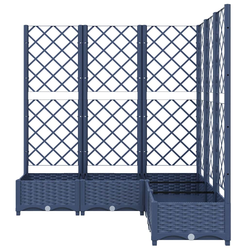 Plantekasse med espalier blågrå 120x120x121,5 cm PP