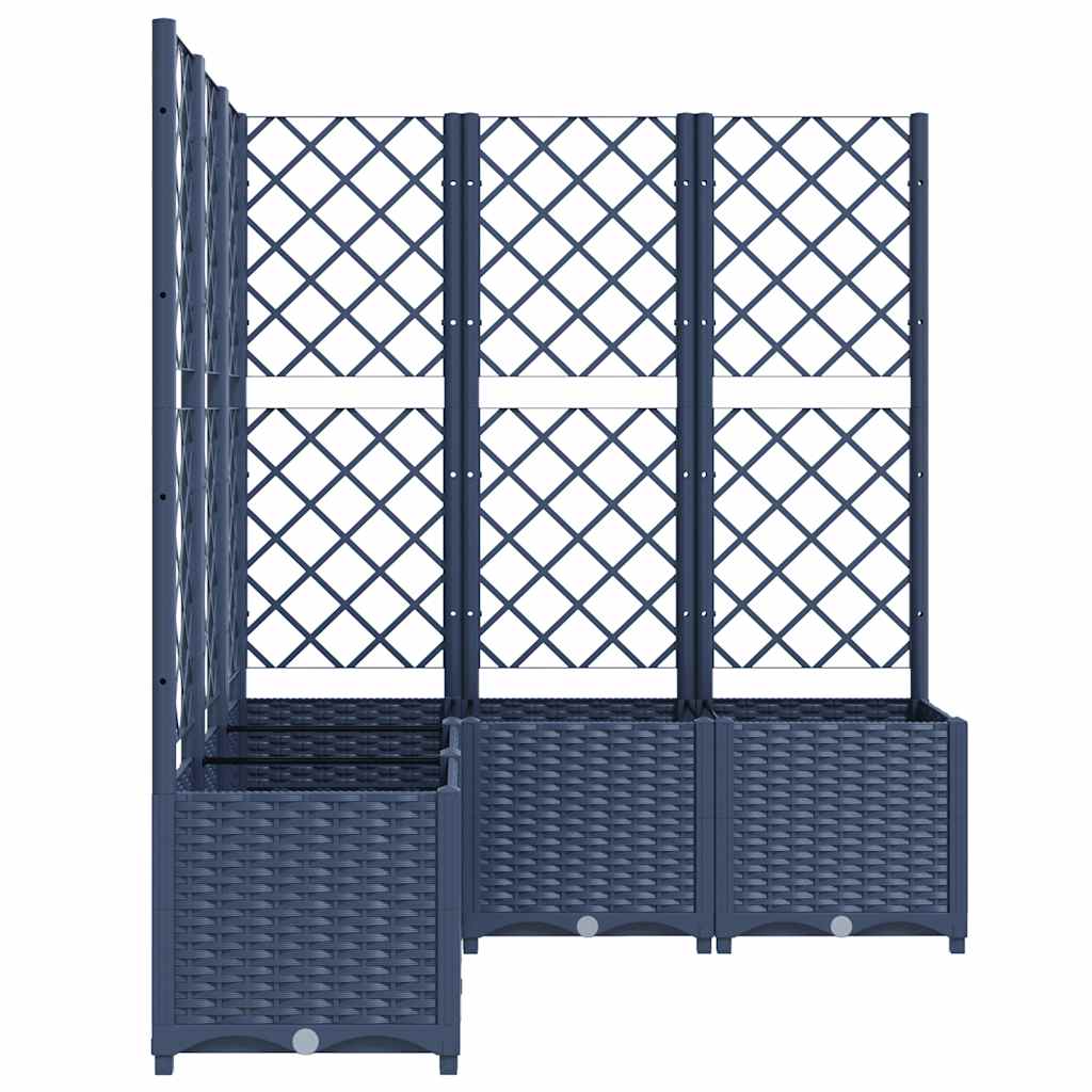 Plantekasse med espalier blågrå 120x120x136 cm PP