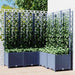 Plantekasse med espalier blågrå 120x120x136 cm PP
