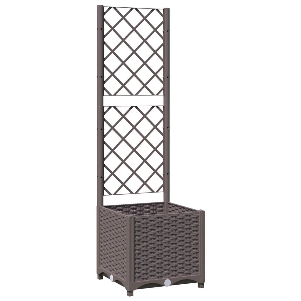 Plantekasse med espalier brun 40x40x136 cm PP