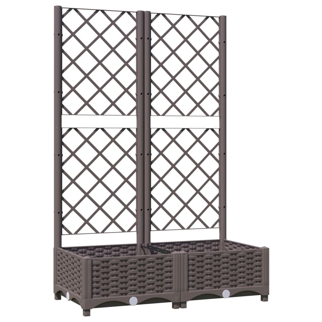 Plantekasse med espalier brun 80x40x121,5 cm PP
