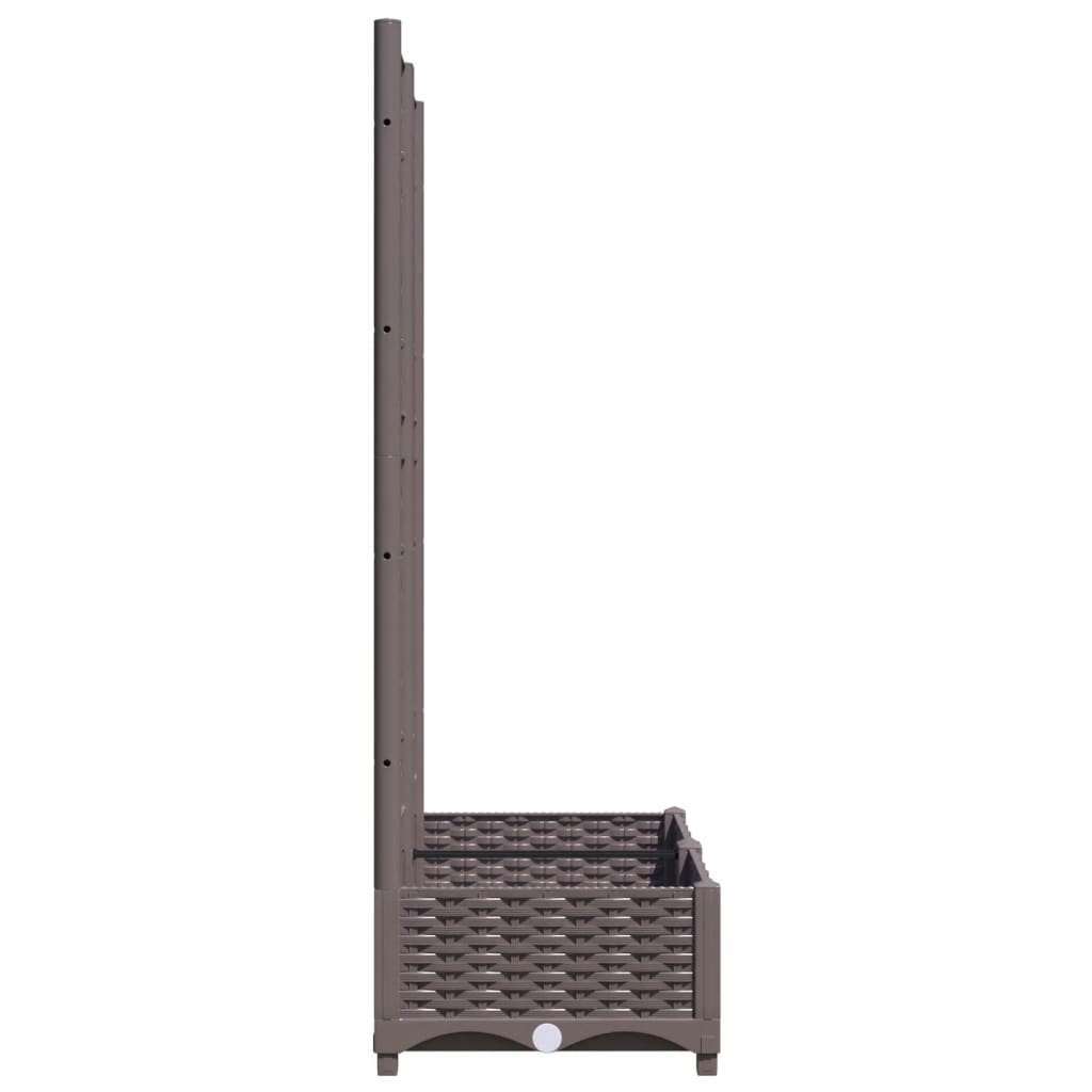 Plantekasse med espalier brun 80x40x121,5 cm PP