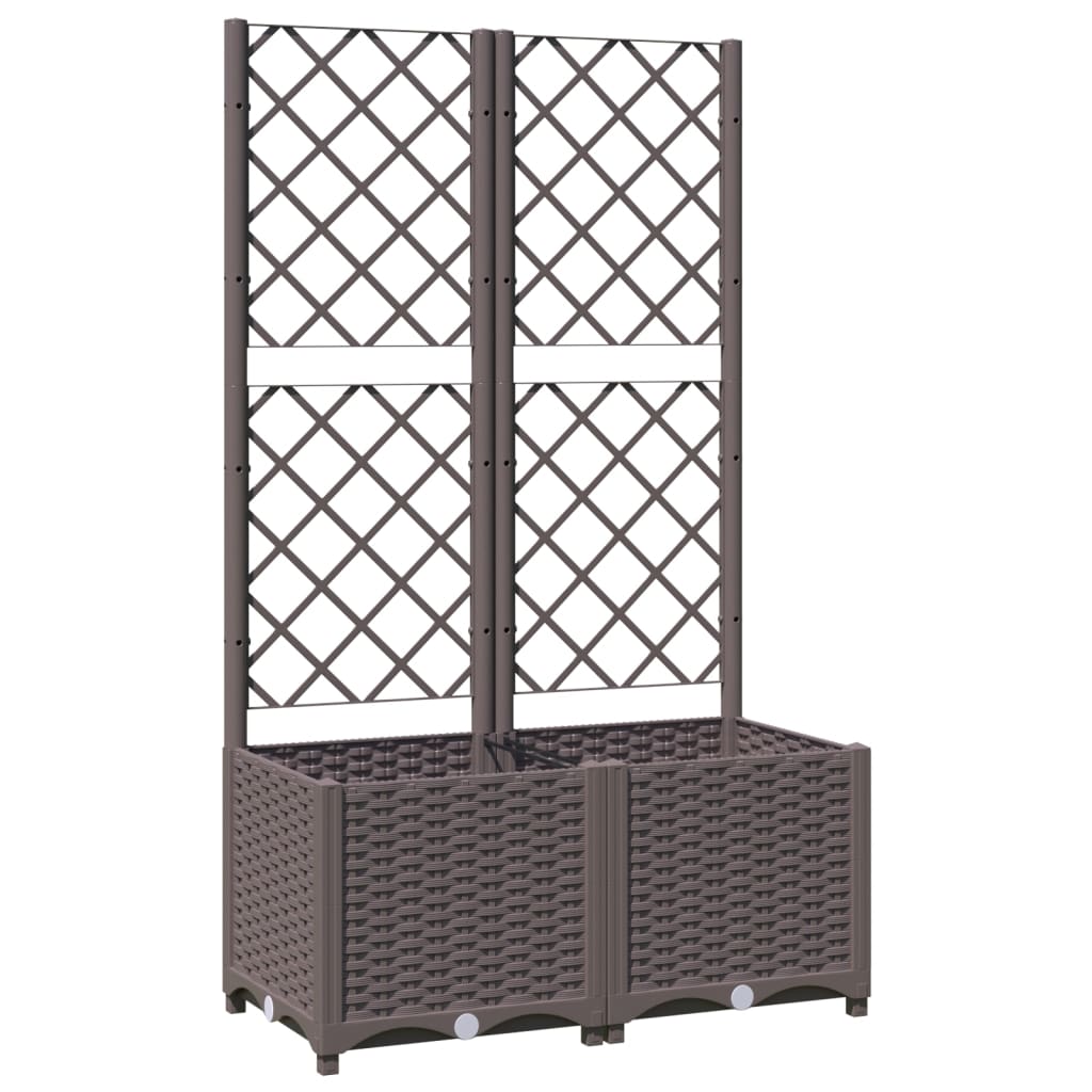 Plantekasse med espalier brun 80x40x136 cm PP