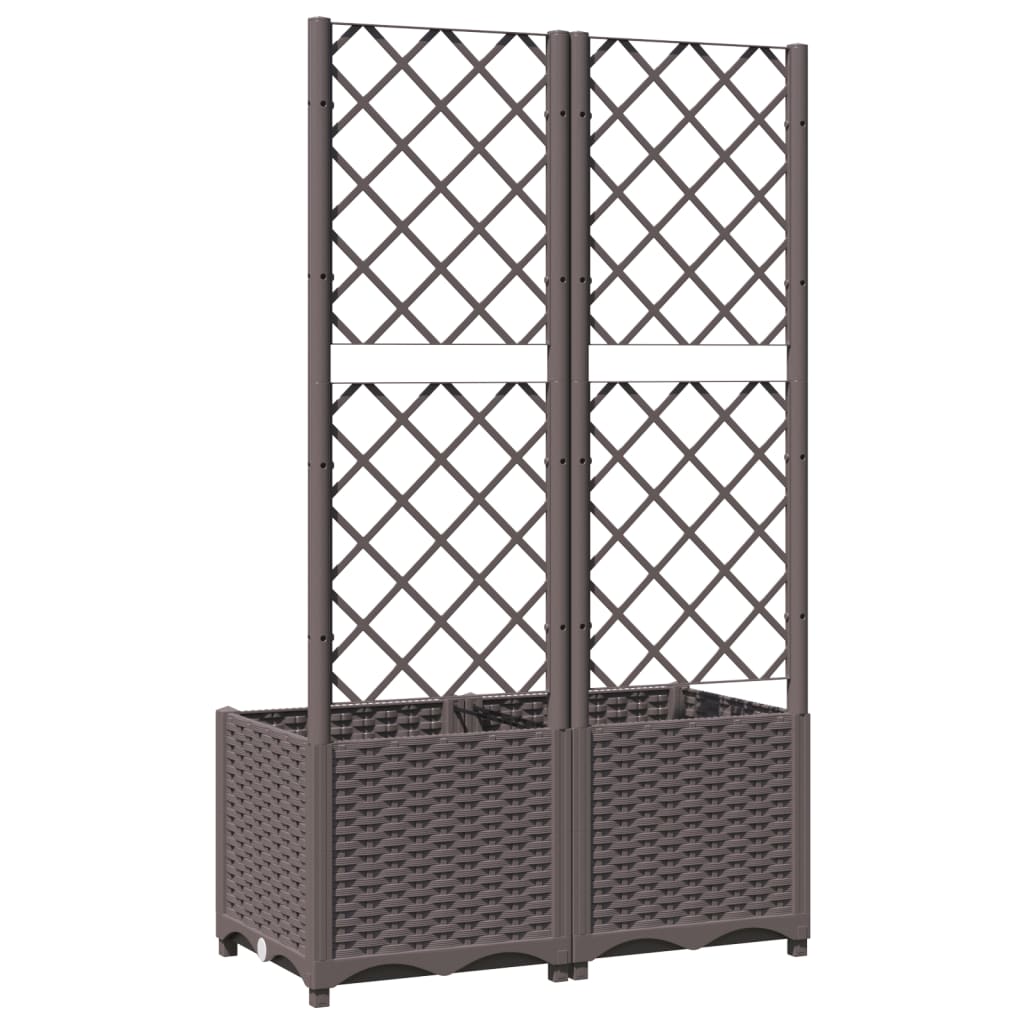 Plantekasse med espalier brun 80x40x136 cm PP