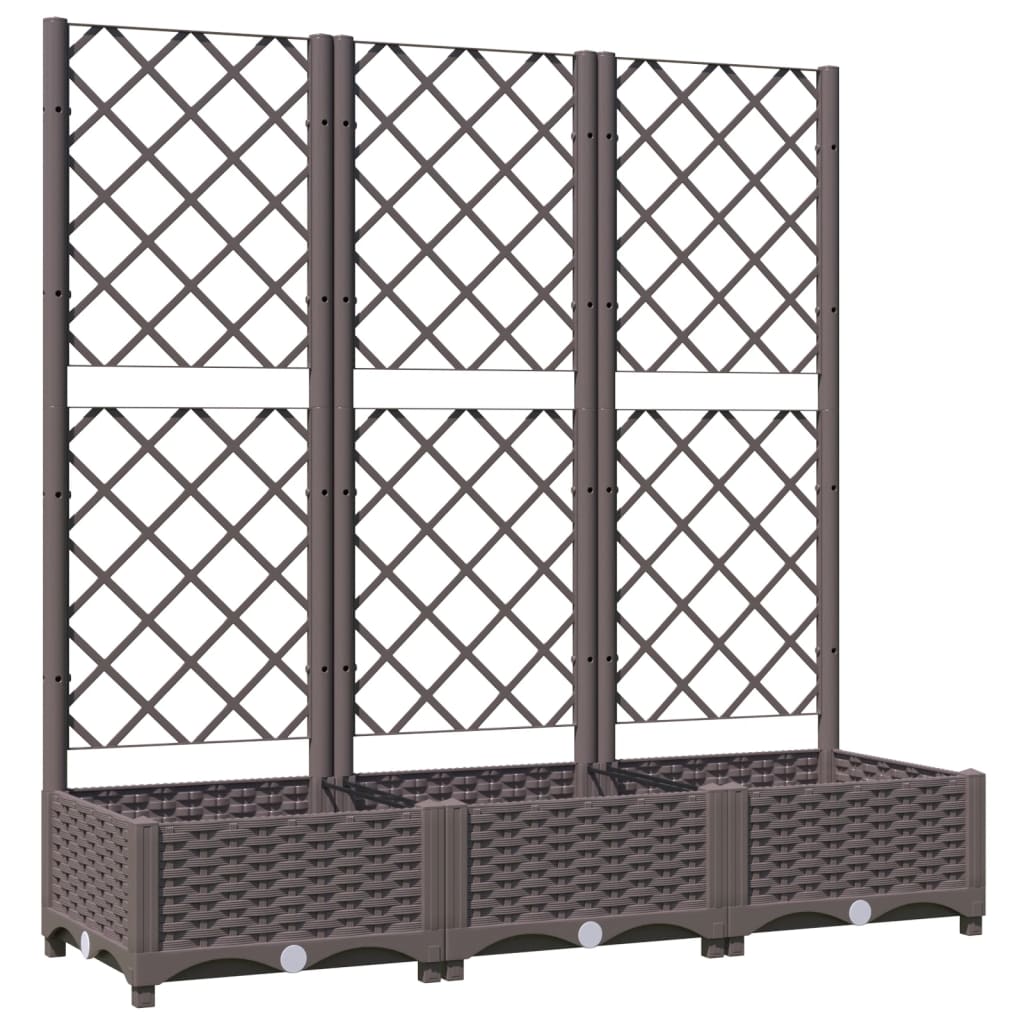 Hagepotte med espalier brun 120x40x121,5 cm PP