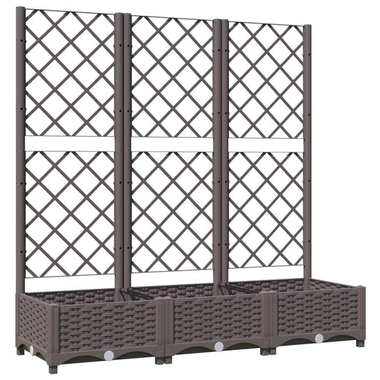 Hagepotte med espalier brun 120x40x121,5 cm PP