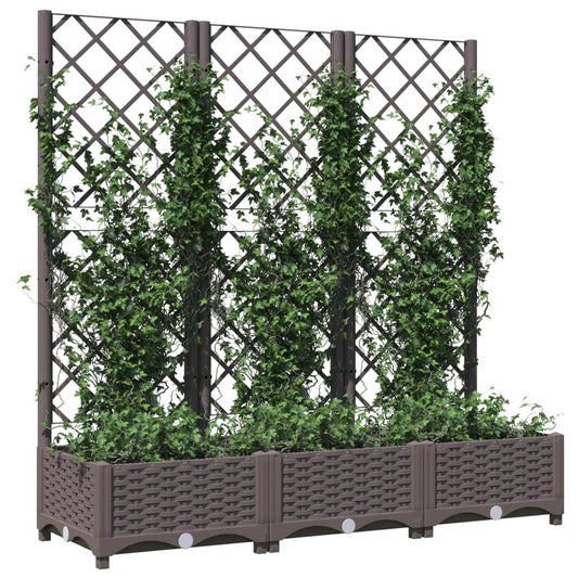 Hagepotte med espalier brun 120x40x121,5 cm PP