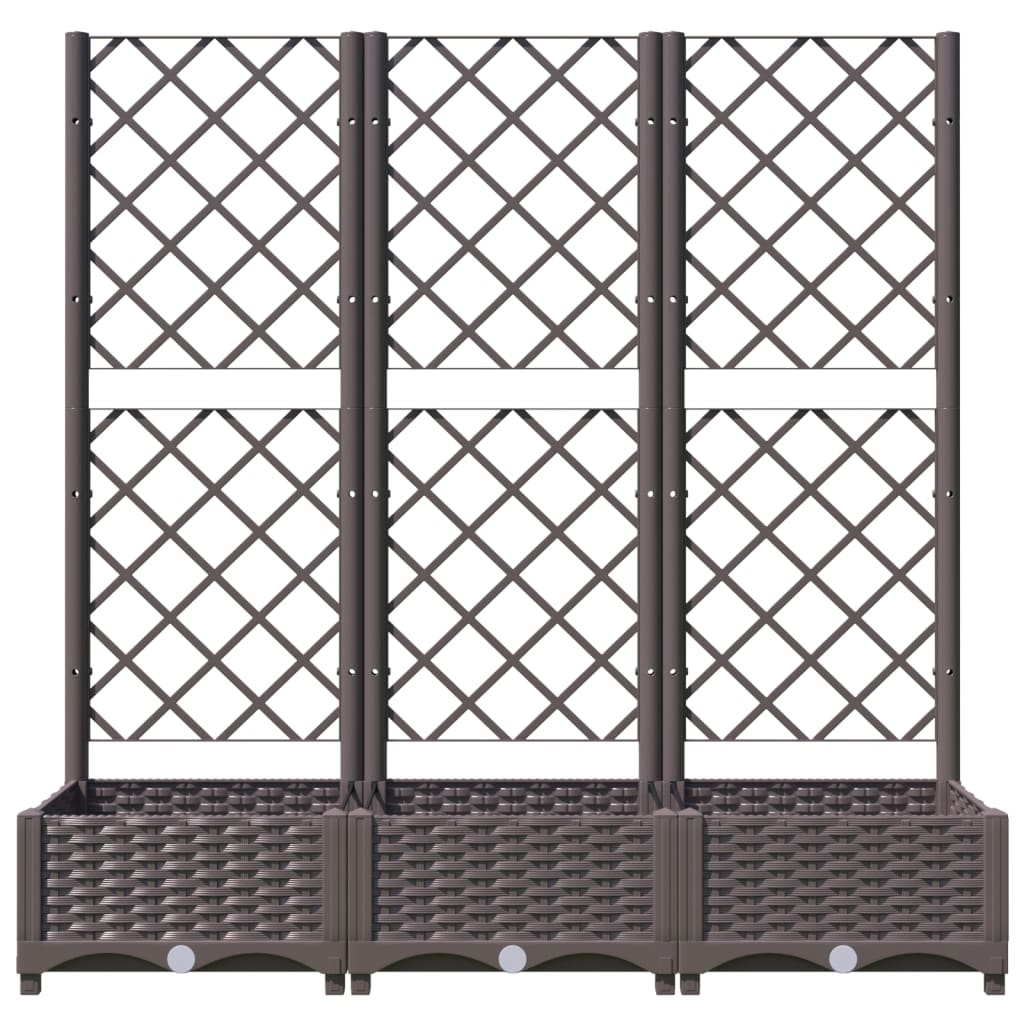 Hagepotte med espalier brun 120x40x121,5 cm PP