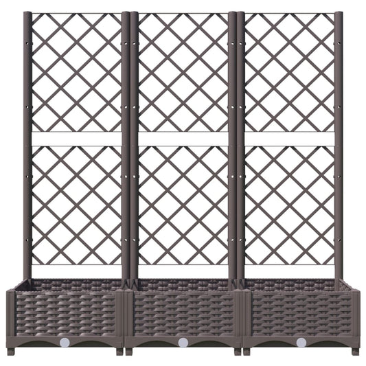 Hagepotte med espalier brun 120x40x121,5 cm PP