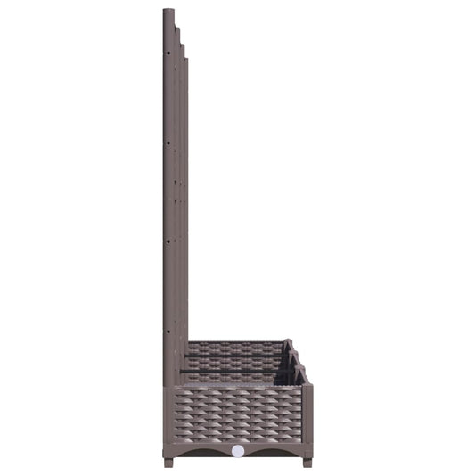 Hagepotte med espalier brun 120x40x121,5 cm PP