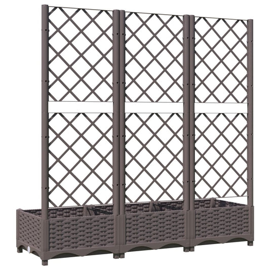 Hagepotte med espalier brun 120x40x121,5 cm PP