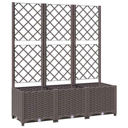Hagepotte med espalier brun 120x40x136 cm PP