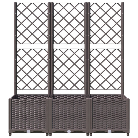Hagepotte med espalier brun 120x40x136 cm PP