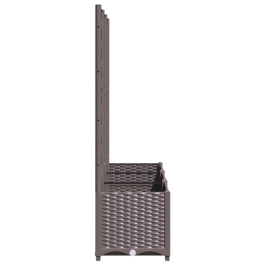 Hagepotte med espalier brun 120x40x136 cm PP