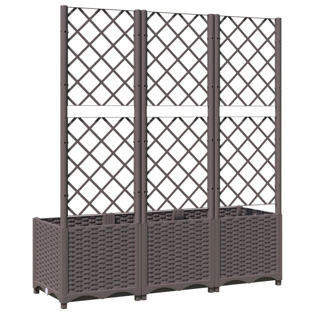 Hagepotte med espalier brun 120x40x136 cm PP