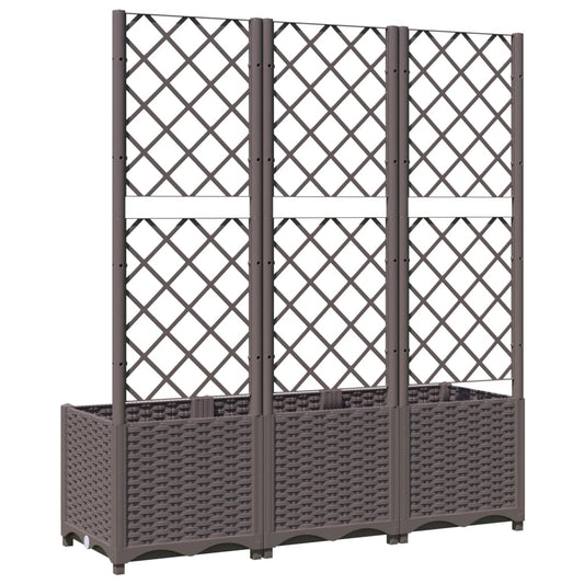 Hagepotte med espalier brun 120x40x136 cm PP