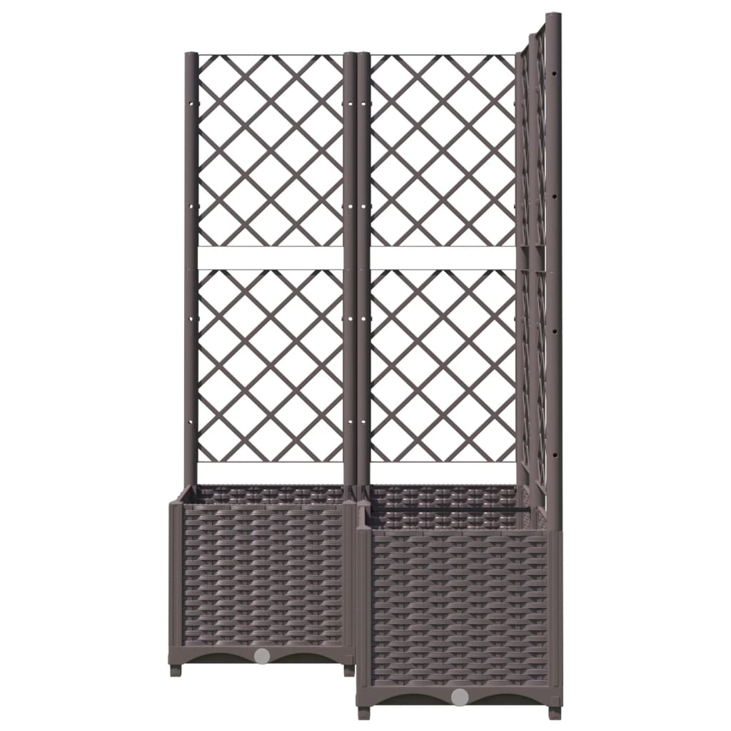 Plantekasse med espalier brun 80x80x136 cm PP