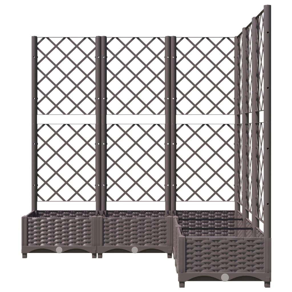 Plantekasse med espalier brun 120x120x121,5 cm PP