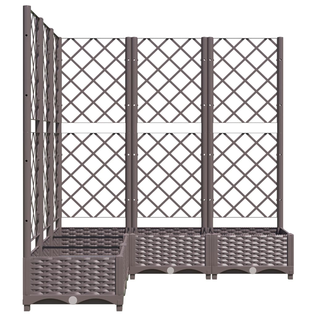 Plantekasse med espalier brun 120x120x121,5 cm PP