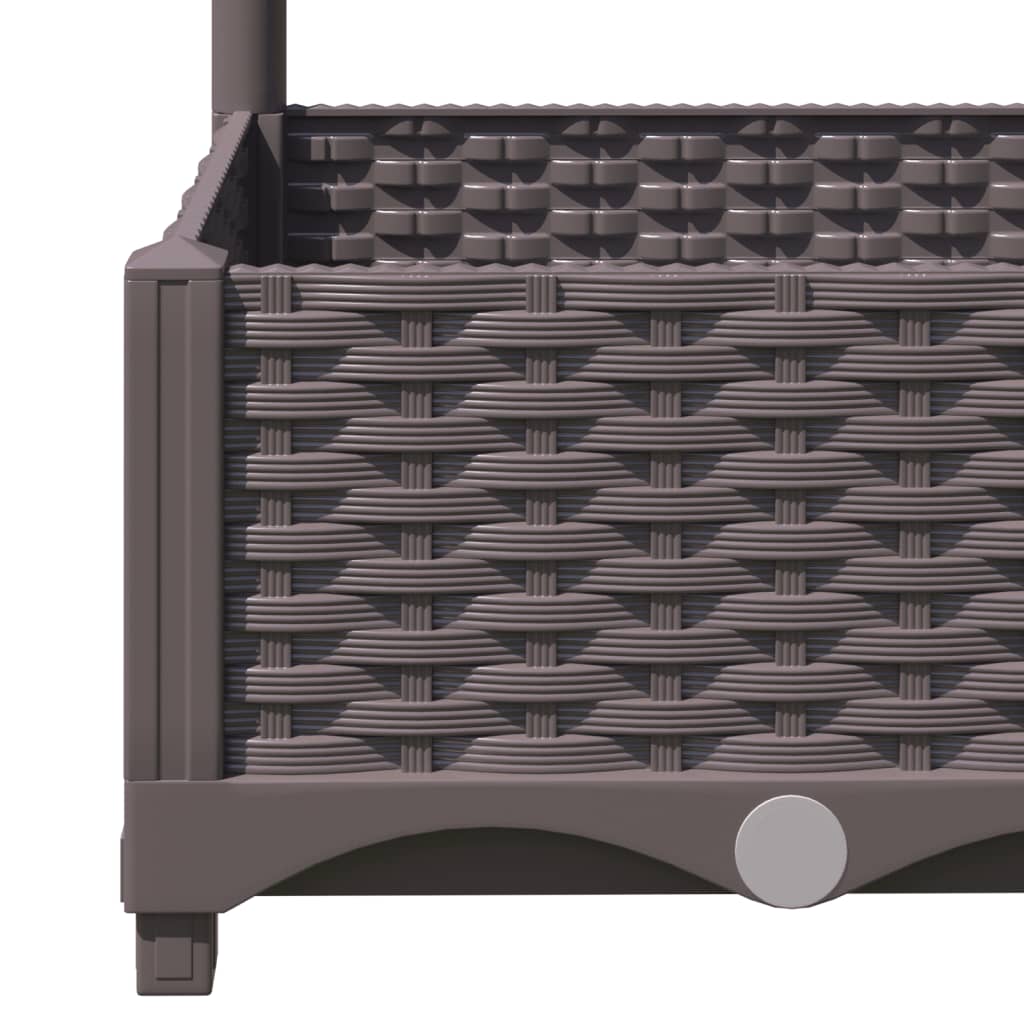 Plantekasse med espalier brun 120x120x121,5 cm PP