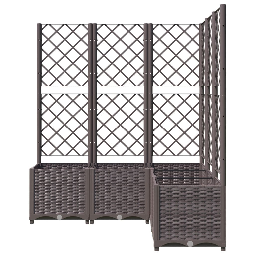 Plantekasse med espalier brun 120x120x136 cm PP
