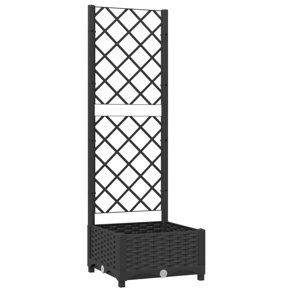 Hagepotte med espalier svart 40x40x121,5 cm PP
