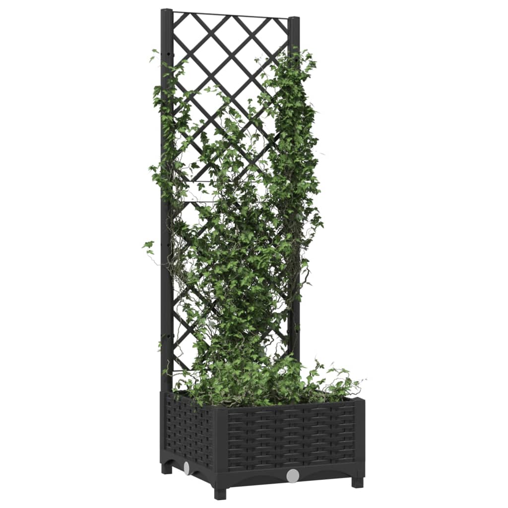 Hagepotte med espalier svart 40x40x121,5 cm PP