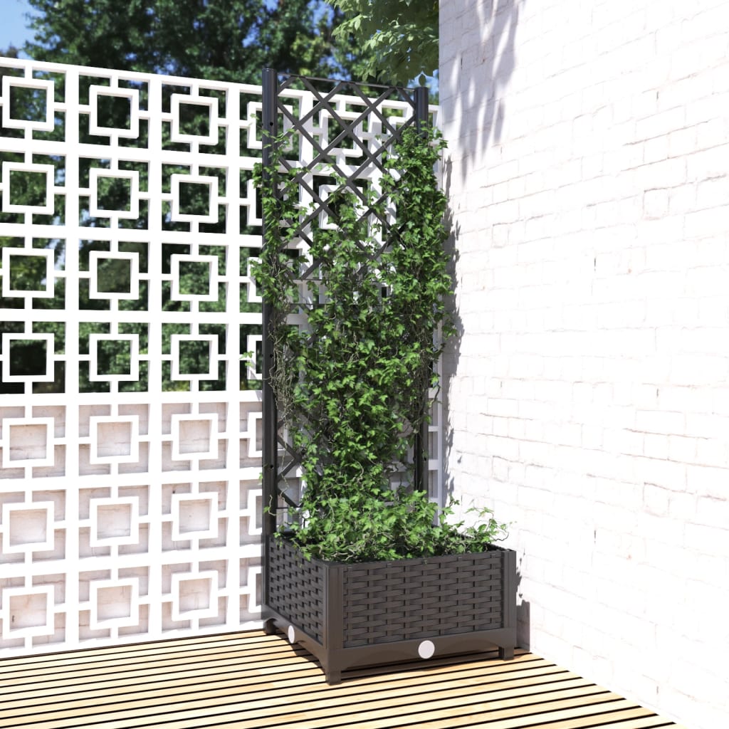 Hagepotte med espalier svart 40x40x121,5 cm PP