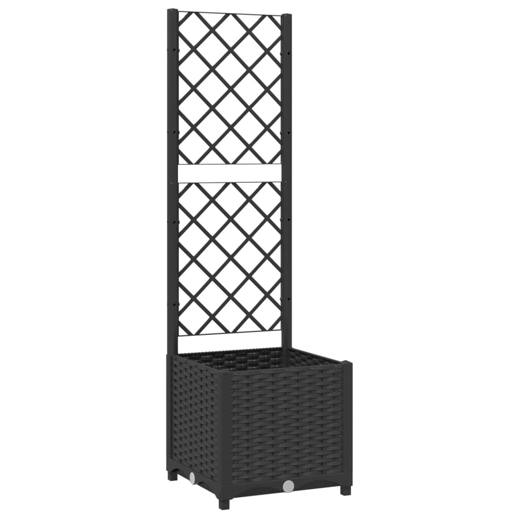 Hagepotte med espalier svart 40x40x136 cm PP