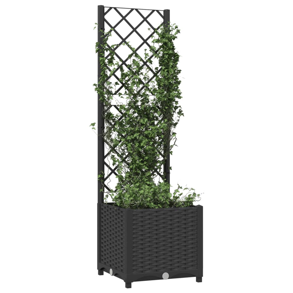 Hagepotte med espalier svart 40x40x136 cm PP