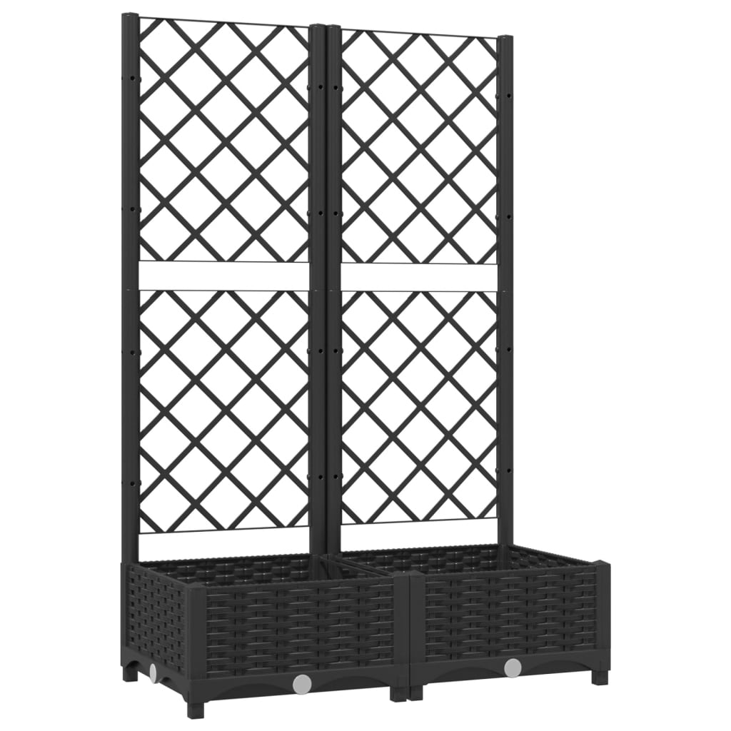 Hagepotte med espalier svart 80x40x121,5 cm PP
