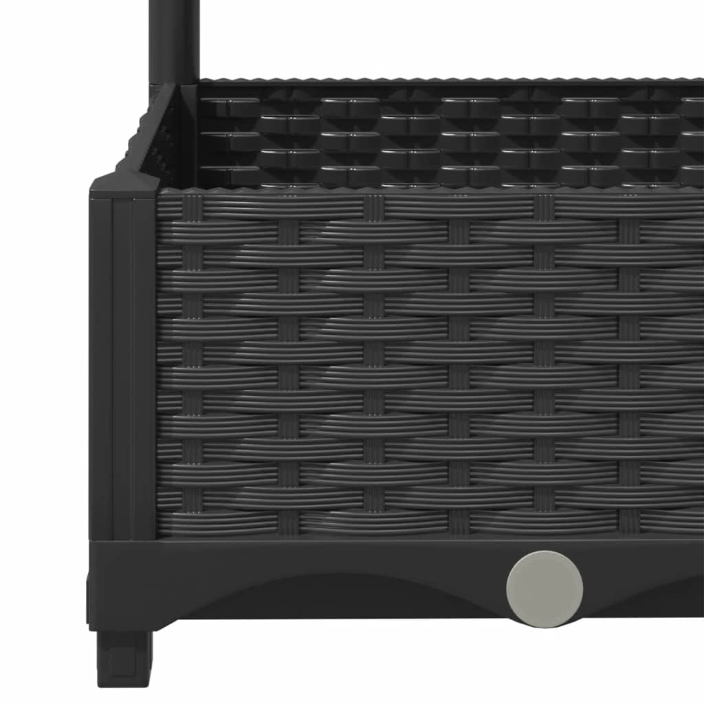 Hagepotte med espalier svart 80x40x121,5 cm PP