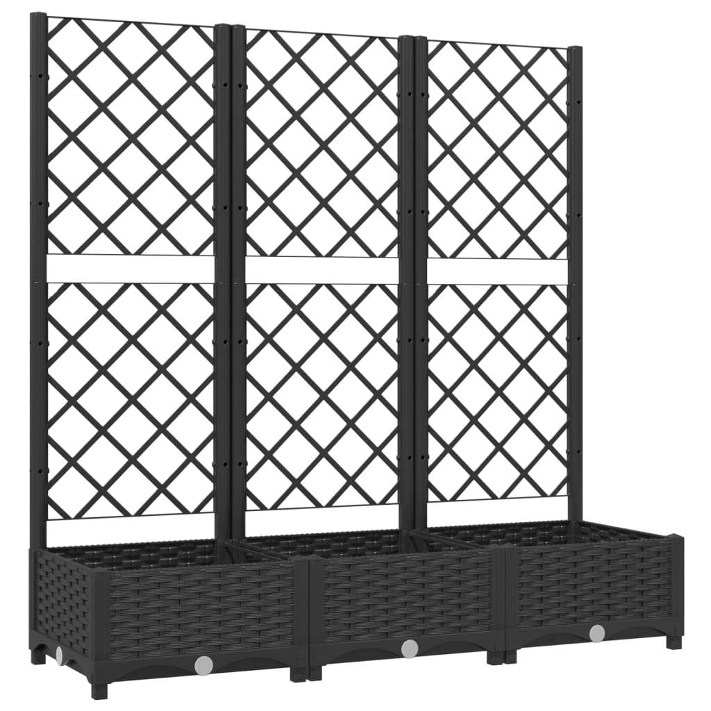 Hagepotte med espalier svart 120x40x121,5 cm PP
