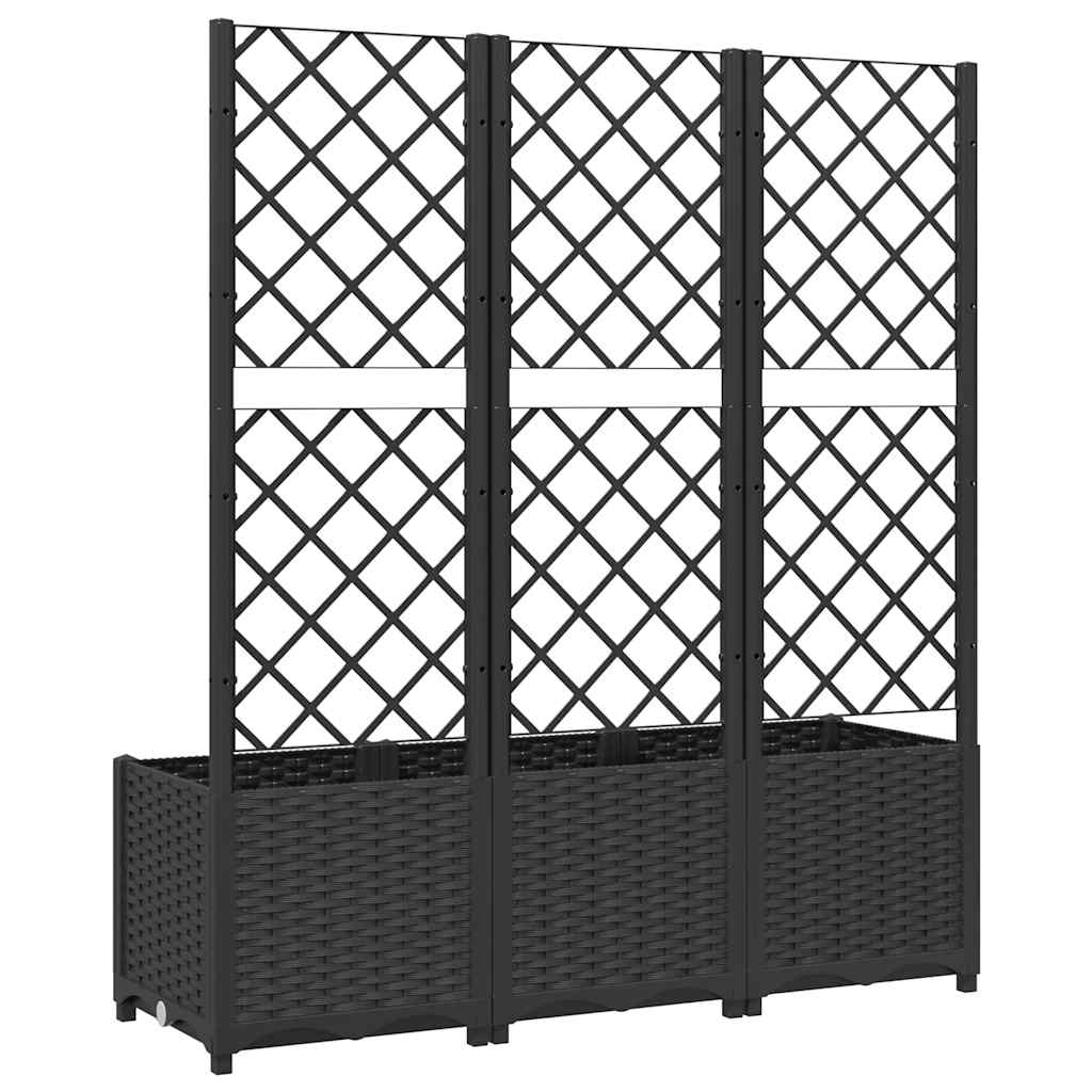 Hagepotte med espalier svart 120x40x136 cm PP