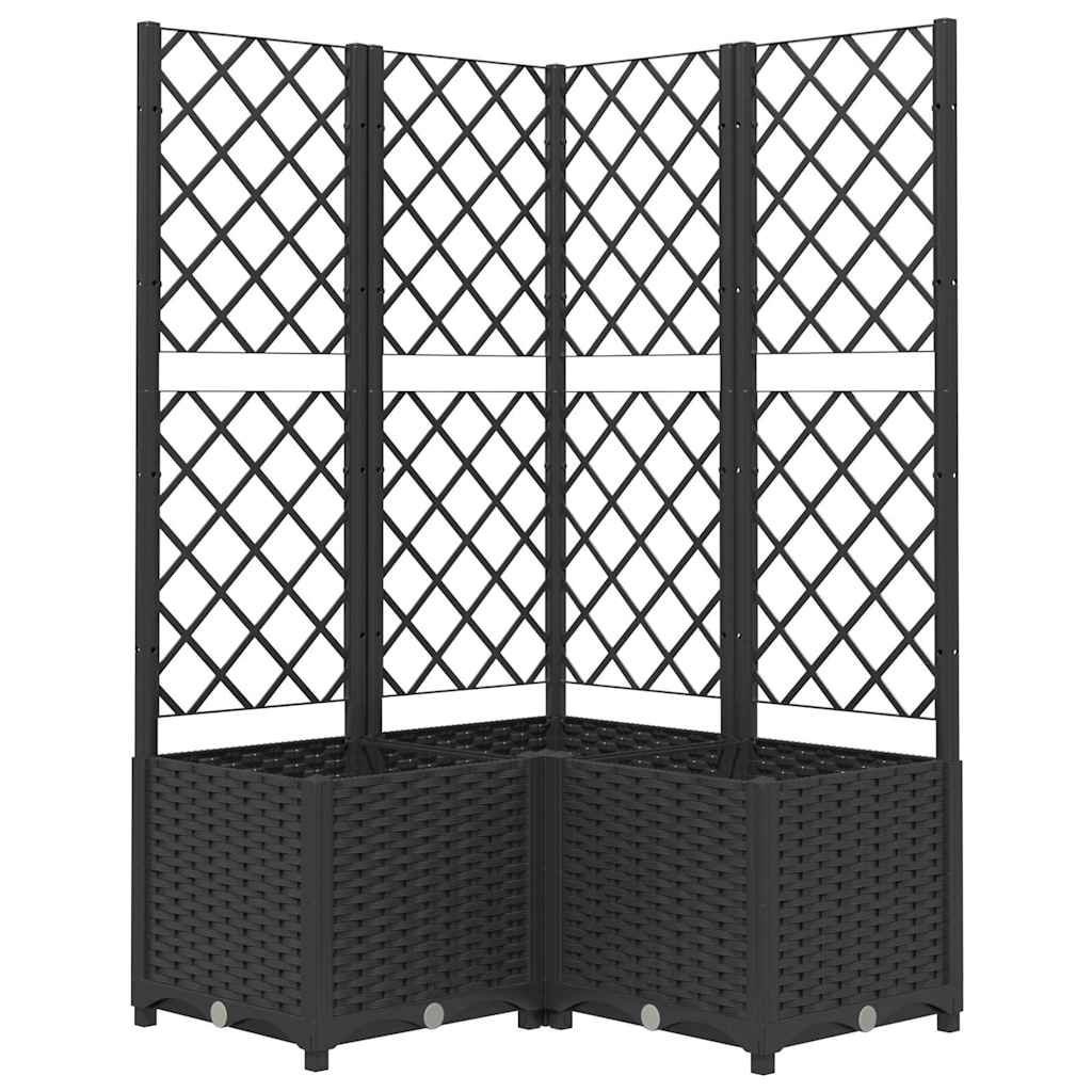 Plantekasse med espalier svart 80x80x136 cm PP