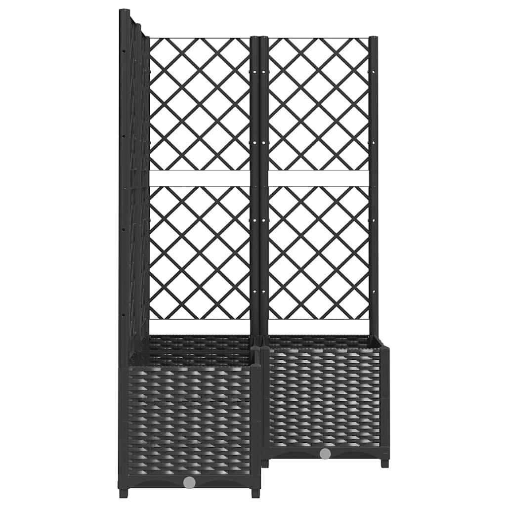 Plantekasse med espalier svart 80x80x136 cm PP