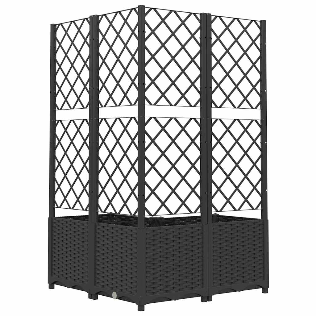 Plantekasse med espalier svart 80x80x136 cm PP