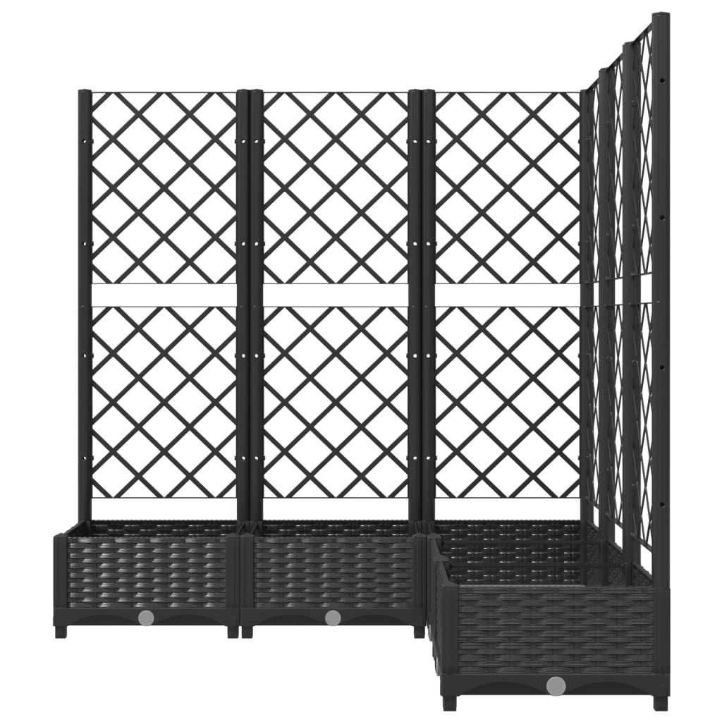Plantekasse med espalier svart 120x120x121,5 cm PP